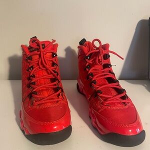 Jordan 9 Retro Chile Kids Red and Black Sneakers